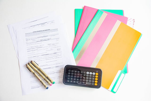 Mortgage Calculator – office supplies and documents